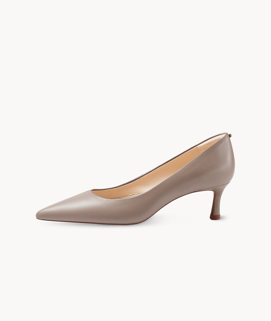 Nude close toed point toe heels