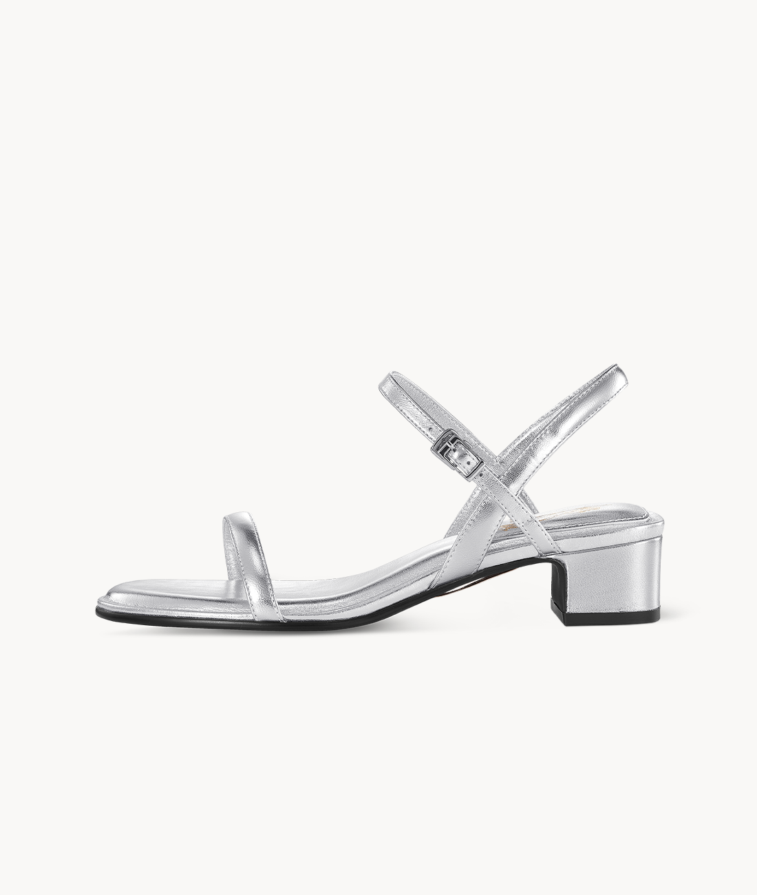 7or9 Lunaria Rediviva Comfort Sofa Series Lambskin Upper Silver Sandals for Women with 35mm/1.38" Block Heel