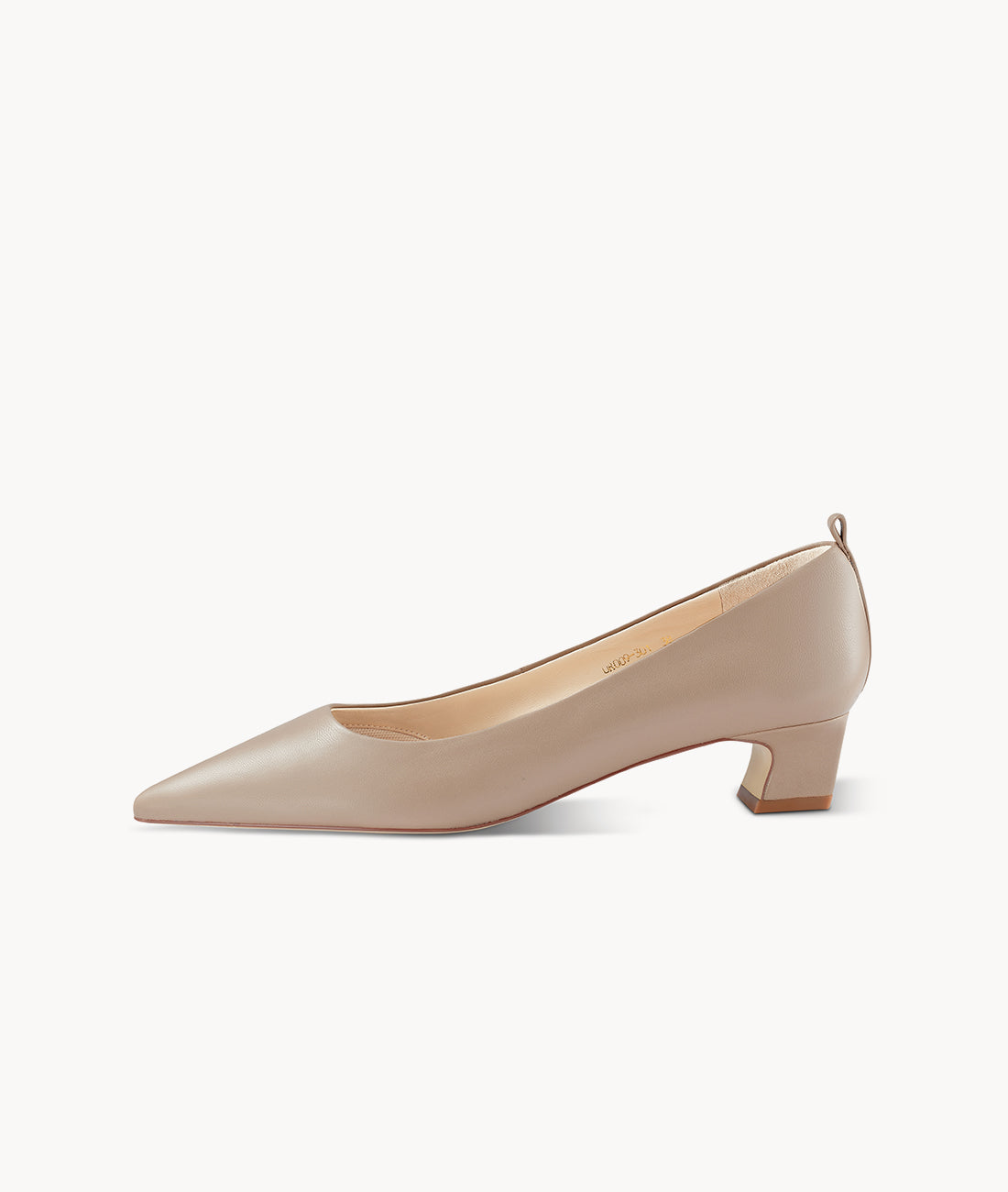 Nude close toed point toe heels