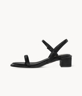 7or9 Black Swan Comfort Sofa Series Silk Upper Black Sandals for Women with 35mm/1.38
