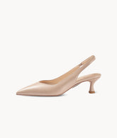 Nude slingback heels closed toe