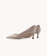 Nude close toed point toe heels