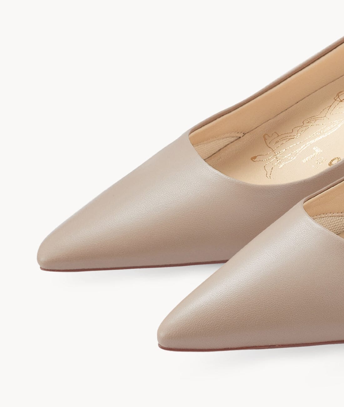 Nude  close toed point toe heels