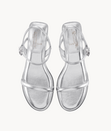 7or9 Lunaria Rediviva Comfort Sofa Series Lambskin Upper Silver Sandals for Women with 35mm/1.38