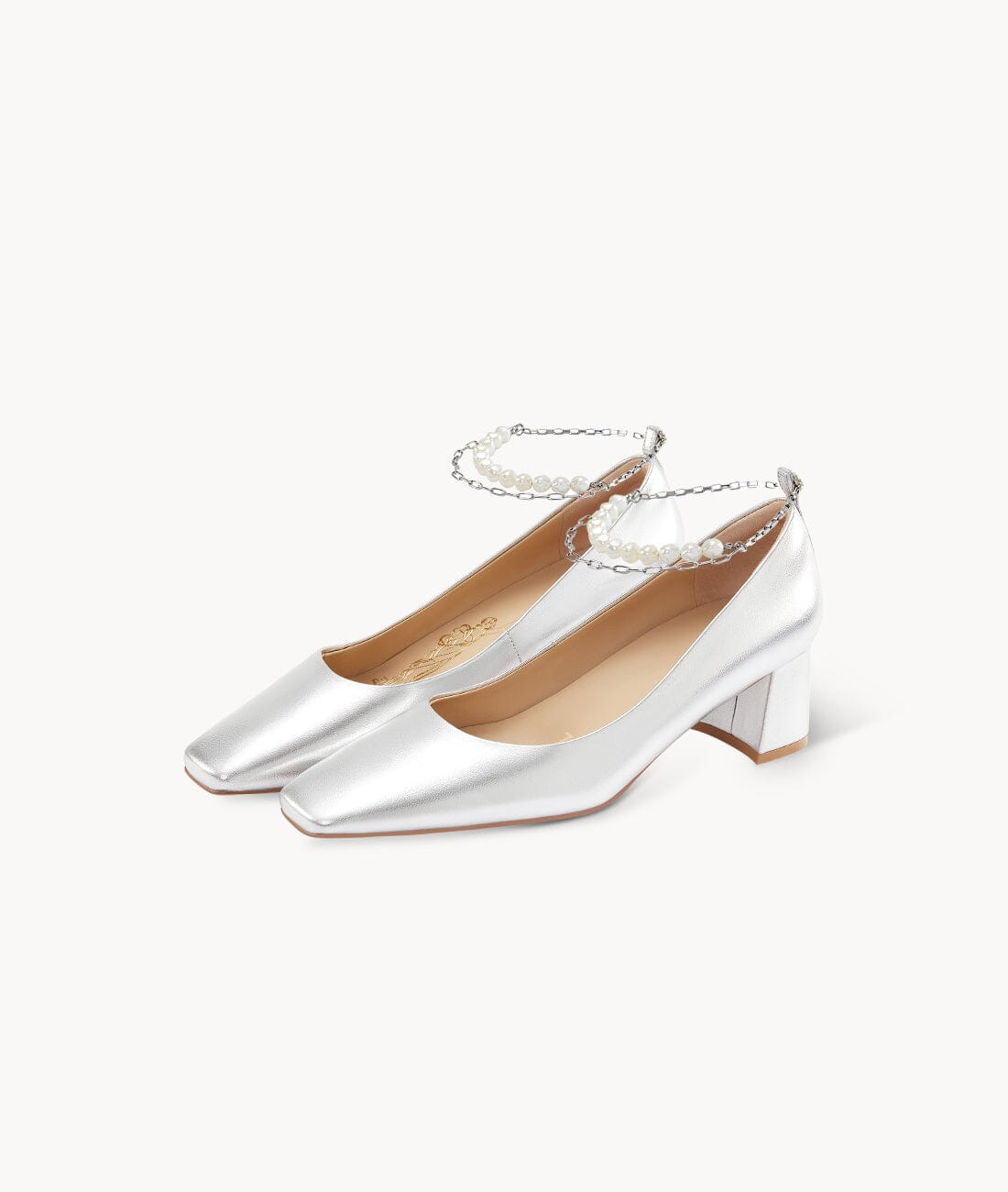 7or9 Japan - Silver Square Beaded Instep Ankle Chain - アンクルチェーン