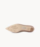 Nude  close toed point toe heels