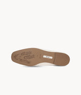 White close toed square toe loafers