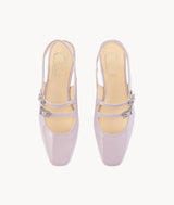 Bauhinia Mary Jane-Square-toe pink Slingback Flat with 25mm heel