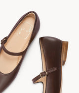 Coffee close toed pinted toe Mary Jane