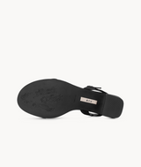 7or9 Black Swan Comfort Sofa Series Silk Upper Black Sandals for Women with 35mm/1.38