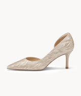 White Butterfly Shell Pumps
