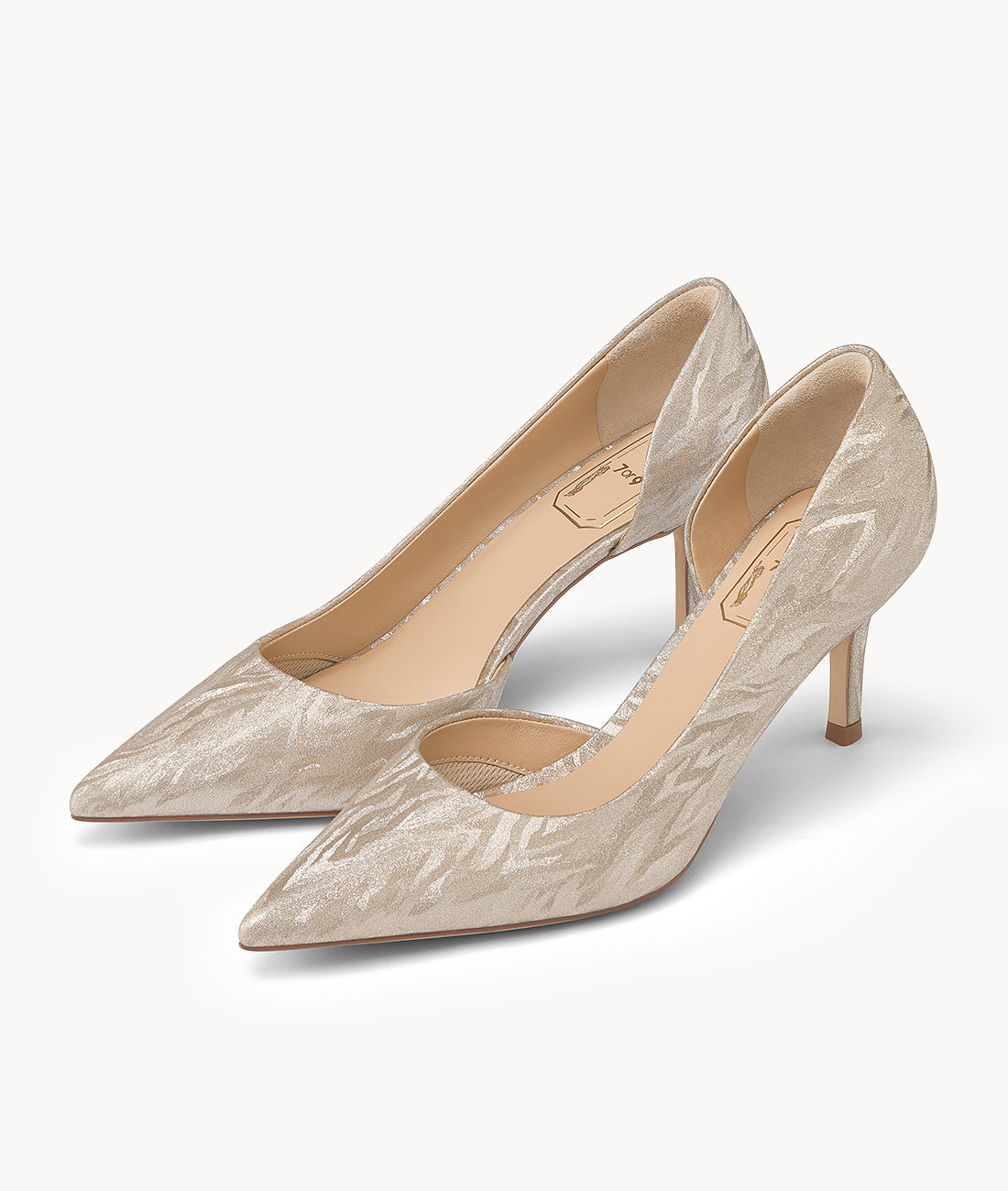 White Butterfly Shell Pumps