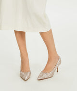 White Butterfly Shell Pumps